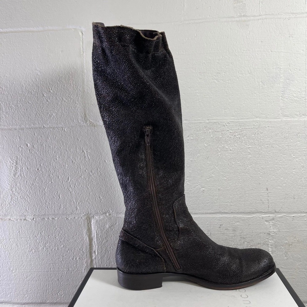 MOMA Avantgarde Western Brown Leather Boots Biker Motorcycle Women 40 EU/9.5‎ US